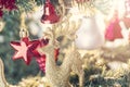Close up Christmas Tree with Decorations, New year concept Royalty Free Stock Photo