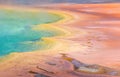 Close up Chromatic spring lake, Yellowstone National Park