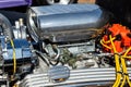 Close-up of chrome blower on car Royalty Free Stock Photo