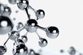 A close-up of a chrome molecule structure with white background Royalty Free Stock Photo
