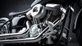 Close-up of a Chrome Motorcycle Engine metal twin Royalty Free Stock Photo