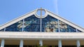 Church Steeple with Stunning Glass Window Royalty Free Stock Photo