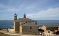 A close up of the church of A Virxe da Barca in Muxia, a town on the Galician coast (Spain