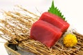 Close-up chutoro (Tuna) sashimi in brown bowl Japanese style on Royalty Free Stock Photo