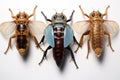 close-up of cicada eyes during various life stages