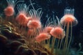 close-up of ciliates cilia waving in water