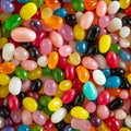 Close up of Cinema colorful assorted jelly beans in a full screen tile image that can be repeated infinitely