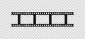 Close-up cinema seamless strip. Photo camera roll. Vintage video border. Old cinematic frame on transparent background Royalty Free Stock Photo