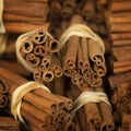 Close up of cinnamon bunches Royalty Free Stock Photo