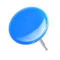 Close up of a circle blue pushpin