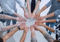 Close up.circle made of hands . Royalty Free Stock Photo