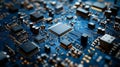 Close Up Of Circuit Board With Microchip