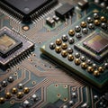Close-up circuit board with microchips Royalty Free Stock Photo