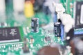 Close up of an circuit board used in a computer Royalty Free Stock Photo