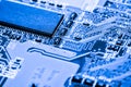 Close up of Circuits Electronic on Mainboard Technology computer background logic board,cpu motherboard,Main board,sys Royalty Free Stock Photo