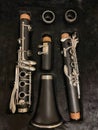 Close-up of a clarinet stored in its case Royalty Free Stock Photo