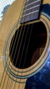 Close up of Classic Acoustic Guitar and Strings Royalty Free Stock Photo