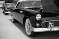 Close-up of a classic black Ford Thunderbird car on a show Royalty Free Stock Photo