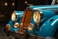 Close Up of a Classic Car Headlight Royalty Free Stock Photo