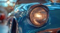 Close-up of a classic car headlight with bokeh effect Royalty Free Stock Photo