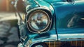 Close-up of a classic car headlight with bokeh effect Royalty Free Stock Photo