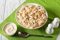Close-up of classic macaroni salad, top view Royalty Free Stock Photo