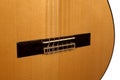 Close up of classical guitar bridge Royalty Free Stock Photo