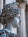 Close-up of a classical marble statue with intricate details