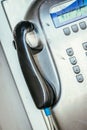 Old fashioned classic public payphone, close up picture Royalty Free Stock Photo