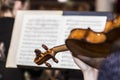 Violin - side view - Background - Symphony orchestra rehearsal - Wallpaper