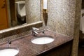 Close up of clean new public toilet room Royalty Free Stock Photo