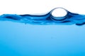 Close-up, clear blue water surface, clean, pure, refreshing, movement Royalty Free Stock Photo