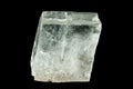 Close-up of clear calcite crystal on black background. Royalty Free Stock Photo