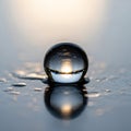 Droplets scatter around enhancing the reflective quality of the Royalty Free Stock Photo