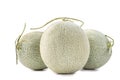 Close up, clipping path, cut out, beautiful rock cantaloup melon isolated on white background Royalty Free Stock Photo