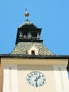 Close up of the clock on the old city hall of Brasov, Romania. Royalty Free Stock Photo