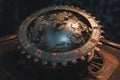 A close up of a clock on a table. AI generative image. Royalty Free Stock Photo