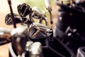Close Up Of Clubs In Bag On Golf Buggy Royalty Free Stock Photo
