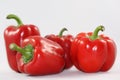 Close up of red bell peppers on white background Royalty Free Stock Photo