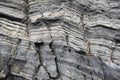 close-up of clustered glacial striations on a rock Royalty Free Stock Photo