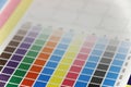 Close-up of cmyk test print, side view Royalty Free Stock Photo