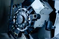 Close-up of CNC machine. CNC Tooling Systems Royalty Free Stock Photo