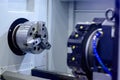 Close-up of CNC machine. CNC Tooling Systems Royalty Free Stock Photo