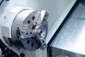 Close-up of CNC machine. CNC Tooling Systems Royalty Free Stock Photo