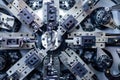 Close-up of CNC Multiforming machine Royalty Free Stock Photo