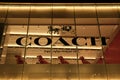 Close up Coach New York store sign Royalty Free Stock Photo
