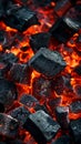 Close-Up of Coal Pile Next to Fire