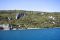 close up of the coastline of the Limski Kanal, Rovinj, Croatia