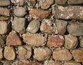 Close up of cobbles in weathered wall