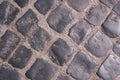 Close-up of a cobblestone floor of a street in a village Royalty Free Stock Photo